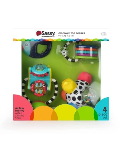 Discover The Senses Developmental Gift Set for Newborns and Up | Includes Bumpy Ball High Chair Toy Water-Filled Teether 6 Pi...