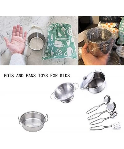 Kids Play Pots Pans Kitchen Pretend Toys Cooking Utensils Stainless Steel Cookware Pots and Pans Set Gift for Kids Girls Boys...